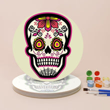 Cargar imagen en el visor de la galería, Pintar por números Juegos de Mesa 20 cm (6 piezas) - Cráneo Colorido del Día de los Muertos