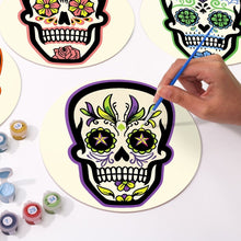 Cargar imagen en el visor de la galería, Pintar por números Juegos de Mesa 20 cm (6 piezas) - Cráneo Colorido del Día de los Muertos