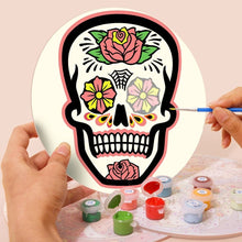 Cargar imagen en el visor de la galería, Pintar por números Juegos de Mesa 20 cm (6 piezas) - Cráneo Colorido del Día de los Muertos