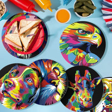 Cargar imagen en el visor de la galería, Sets de mesa Pintar por números 20 cm (6 piezas) - Animal Pop Art