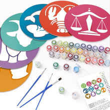 Cargar imagen en el visor de la galería, Pintar por números Sets de Mesa 20 cm (12 piezas) - Serie Signos del Zodiaco 1