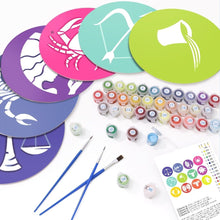 Cargar imagen en el visor de la galería, Pintar por números Juegos de Mesa 20 cm (12 piezas) - Serie Signos del Zodiaco 2