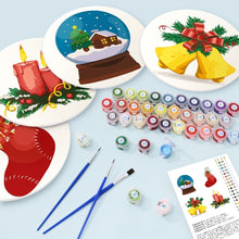 Cargar imagen en el visor de la galería, Pintar por números Salvamenteles 20 cm (4 piezas) - Alegría Clásica de Navidad