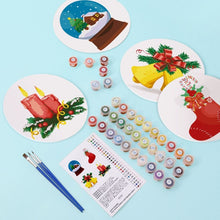 Cargar imagen en el visor de la galería, Pintar por números Salvamenteles 20 cm (4 piezas) - Alegría Clásica de Navidad