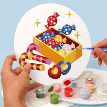 Cargar imagen en el visor de la galería, Pintar por números Salvamenteles 20 cm (4 piezas) - Muñeco de Nieve, Flor de Pascua y Regalos