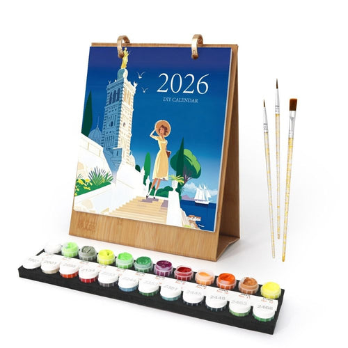 Calendario Pintura por Números 2026 - Viaje por el Mundo Figured'Art