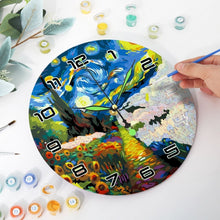 Cargar imagen en el visor de la galería, Reloj de Pintar por Números - Noche estrellada y Girasoles