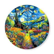 Cargar imagen en el visor de la galería, Reloj de Pintar por Números - Noche estrellada y Girasoles
