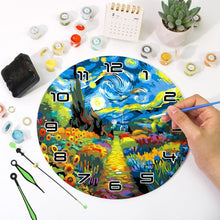Cargar imagen en el visor de la galería, Reloj de Pintar por Números - Noche estrellada y Girasoles