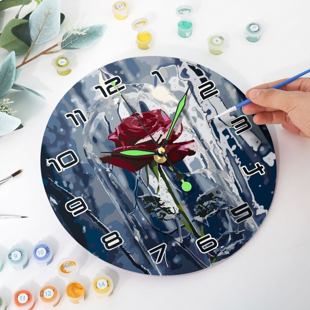 Reloj de Pintar por Números - Rosa Encantada