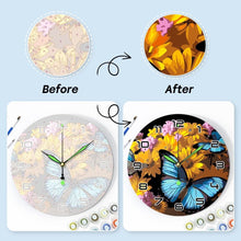 Cargar imagen en el visor de la galería, Reloj de Pintar por Números - Mariposas y Flores