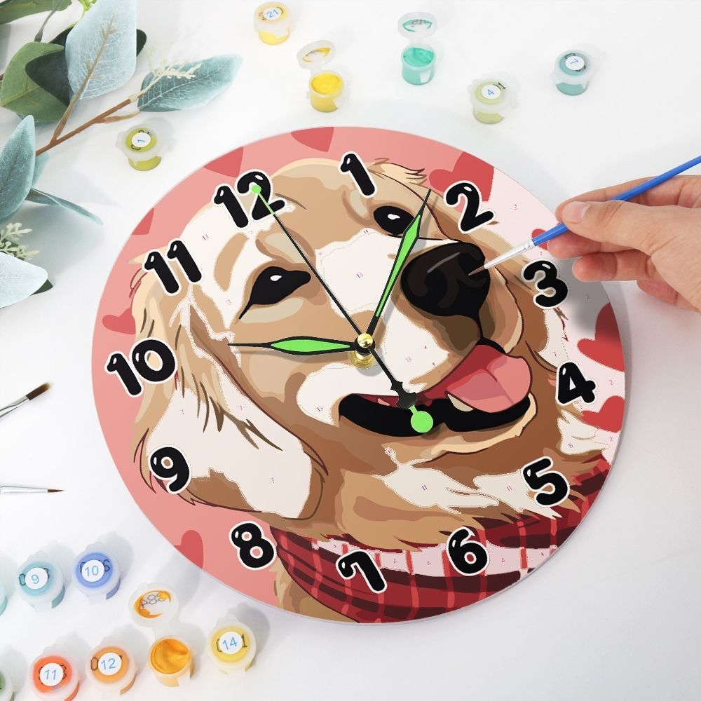 Reloj de Pintar por Números - Perro Adorable