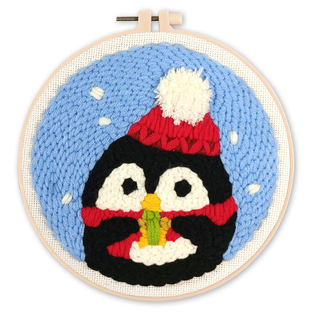 Punch Needle Pingüino de Papá Noel
