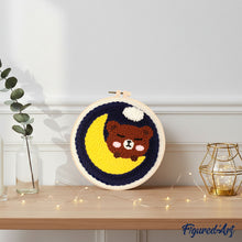 Cargar imagen en el visor de la galería, Punch Needle Osito en la luna