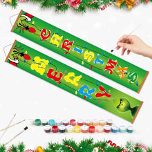 Cargar imagen en el visor de la galería, Pintar por Números Decoraciones de Puerta - Navidad Verde
