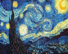 Cargar imagen en el visor de la galería, Punto de Cruz Diamante - Diamond Painting - Noche estrellada 40x50cm con bastidor montado