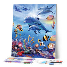Cargar imagen en el visor de la galería, Punto De Cruz Diamante - Punto De Cruz Diamante - Los Delfines Y El Mar - Figuredart - Delfines Mascotas Punto De Cruz Diamante Animales