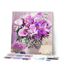 Cargar imagen en el visor de la galería, Punto De Cruz Diamante - Punto De Cruz Diamante - Púrpura De Las Flores - Figuredart - Flores Punto De Cruz Diamante Flores