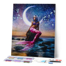 Cargar imagen en el visor de la galería, Punto De Cruz Diamante - Punto De Cruz Diamante - Sirena Y La Media Luna - Figuredart - Punto De Cruz Diamante Romanticismo Romántico