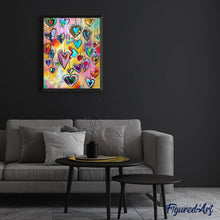 Cargar imagen en el visor de la galería, Punto de Cruz Diamante - Diamond Painting - Corazones 40x50cm con bastidor montado