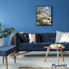 Cargar imagen en el visor de la galería, Punto de Cruz Diamante - Diamond Painting - Mar 40x50cm con bastidor montado