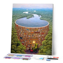 Cargar imagen en el visor de la galería, Punto De Cruz Diamante - Punto De Cruz Diamante - Río Y Biblioteca - Figuredart - Paisajes Punto De Cruz Diamante Paisajes