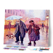 Cargar imagen en el visor de la galería, Punto De Cruz Diamante - Punto De Cruz Diamante - Pareja Bajo La Lluvia - Figuredart - Punto De Cruz Diamante Romanticismo Romántico