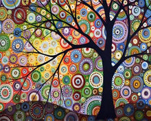 Cargar imagen en el visor de la galería, Punto de Cruz Diamante - Diamond Painting - Ãrbol de la vida 40x50cm con bastidor montado