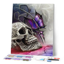 Cargar imagen en el visor de la galería, Punto De Cruz Diamante - Punto De Cruz Diamante - Cráneo Y La Mariposa - Figuredart - Mariposas Mascotas Punto De Cruz Diamante Animales