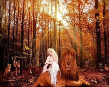 Cargar imagen en el visor de la galería, Punto De Cruz Diamante - Punto De Cruz Diamante - La Dama Y El León - Figuredart - Leones Mascotas Punto De Cruz Diamante Animales