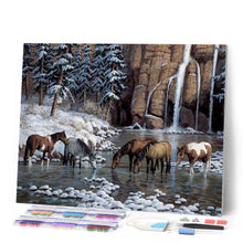 Cargar imagen en el visor de la galería, Punto De Cruz Diamante - Punto De Cruz Diamante - Caballos En El Río - Figuredart - Caballos Mascotas Paisajes Punto De Cruz Diamante