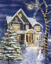 Cargar imagen en el visor de la galería, Punto De Cruz Diamante - Punto De Cruz Diamante - Casa Decorada Para La Navidad - Figuredart - Navidad Paisajes Punto De Cruz Diamante