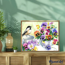 Cargar imagen en el visor de la galería, Diamond Painting - Flores y pájaro