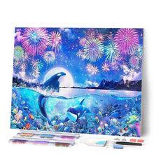 Cargar imagen en el visor de la galería, Punto De Cruz Diamante - Punto De Cruz Diamante - Los Delfines Y Fuegos Artificiales - Figuredart - Delfines Mascotas Paisajes Punto De Cruz