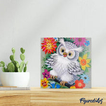Cargar imagen en el visor de la galería, Punto De Cruz Diamante - Punto De Cruz Diamante - Búho Y Flores - Figuredart - Búhos Y Lechuzas Flores Mascotas Punto De Cruz Diamante