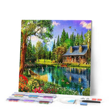 Cargar imagen en el visor de la galería, Punto De Cruz Diamante - Punto De Cruz Diamante - La Casa Del Lago - Figuredart - Paisajes Punto De Cruz Diamante Paisajes