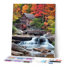 Cargar imagen en el visor de la galería, Punto De Cruz Diamante - Punto De Cruz Diamante - Relevo De La Montaña Y Cascada - Figuredart - Montañas Paisajes Punto De Cruz Diamante