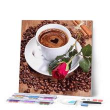 Cargar imagen en el visor de la galería, Punto De Cruz Diamante - Punto De Cruz Diamante - Café Y Rosa - Figuredart - Cocina Punto De Cruz Diamante Cocina