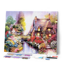 Cargar imagen en el visor de la galería, Punto De Cruz Diamante - Punto De Cruz Diamante - Casa Y Rio - Figuredart - Flores Punto De Cruz Diamante Flores