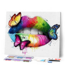 Cargar imagen en el visor de la galería, Punto De Cruz Diamante - Punto De Cruz Diamante - Los Labios Y Las Mariposas - Figuredart - Mariposas Mascotas Punto De Cruz Diamante