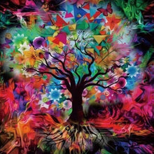 Cargar imagen en el visor de la galería, Punto De Cruz Diamante - Punto De Cruz Diamante - Árbol Multicolor - Figuredart - Paisajes Punto De Cruz Diamante Paisajes Árboles