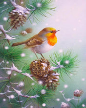 Cargar imagen en el visor de la galería, Diamond Painting - Pequeños conos de pájaros y pinos