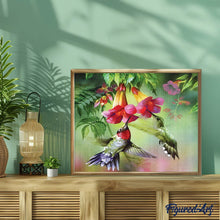 Cargar imagen en el visor de la galería, Diamond Painting - Colibri y sus flores