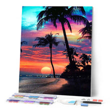 Cargar imagen en el visor de la galería, Diamond Painting - Puesta de sol en una isla celestial
