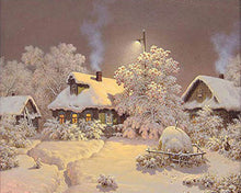 Cargar imagen en el visor de la galería, Diamond Painting - Casas bajo la nieve en invierno