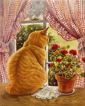 Cargar imagen en el visor de la galería, Diamond Painting - Gato mirando por la ventana