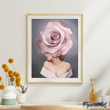 Cargar imagen en el visor de la galería, Diamond Painting - Mujer en flor rosa