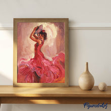 Cargar imagen en el visor de la galería, Diamond Painting - Bailaora en vestido rojo