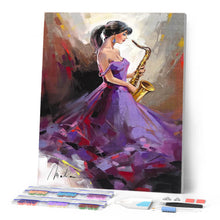 Cargar imagen en el visor de la galería, Diamond Painting - Mujer con su instrumento musical
