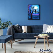 Cargar imagen en el visor de la galería, Diamond Painting - Gato de noche en una rama